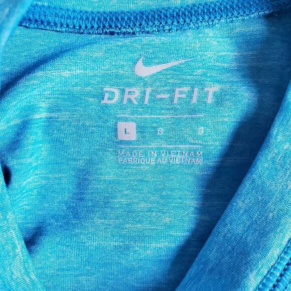 Nike Dri-Fit Men’s L Blue Black Stripe Training Tee Athletic Shirt - Picture 4 of 6